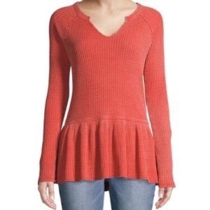 Time and Tru pumpkin spice thermal long sleeve peplum